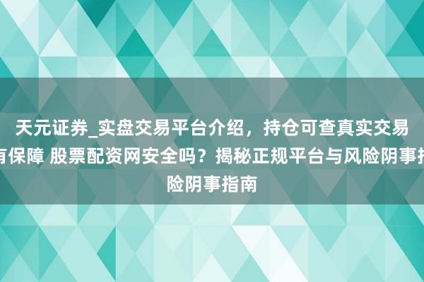 天元证券_实盘交易平台介绍，持仓可查真实交易更有保障 股票配资网安全吗？揭秘正规平台与风险阴事指南