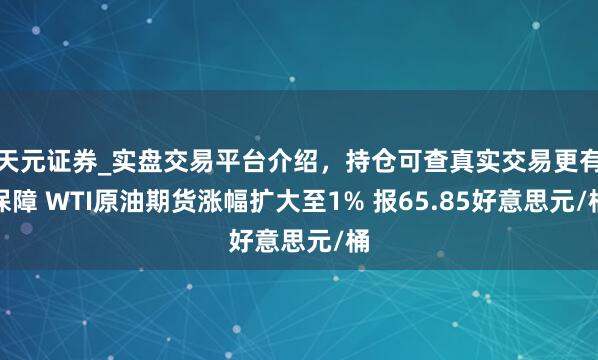 天元证券_实盘交易平台介绍，持仓可查真实交易更有保障 WTI原油期货涨幅扩大至1% 报65.85好意思元/桶