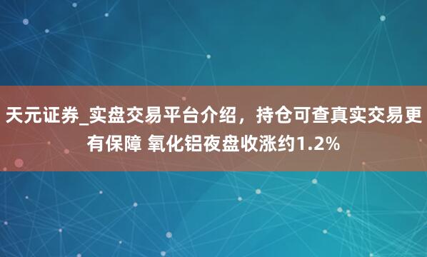 天元证券_实盘交易平台介绍，持仓可查真实交易更有保障 氧化铝夜盘收涨约1.2%