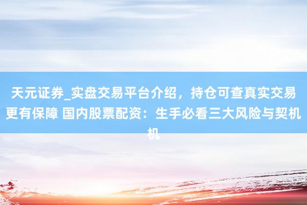 天元证券_实盘交易平台介绍，持仓可查真实交易更有保障 国内股票配资：生手必看三大风险与契机